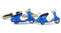 Boutons de Manchette Moto Scooter Vespa Bleu
