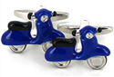 Boutons de Manchettes Moto Scooter Vespa Bleu