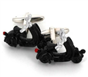 Boutons de Manchette Moto Scooter Vespa Noire