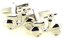 Boutons de Manchettes Moto Scooter Vespa Argentée