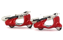 Boutons de Manchettes Moto Scooter Vespa Rouge
