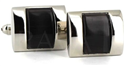 Boutons de Manchette Noirs et Argent VII