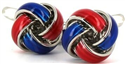 Boutons de Manchette Nœuds Bleu et Rouge