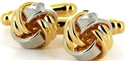Boutons de Manchette Nœuds en Or et Argent V