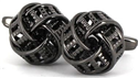 Boutons de Manchette Nœuds Noirs Creux