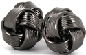 Boutons de Manchette à rayures noires nœuds