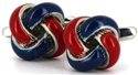 Boutons de Manchette Nœuds Rouge et Bleu Marine