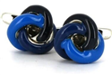 Boutons de Manchette Nœuds Tricolores Bleu et Noir