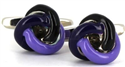 Boutons de Manchette Nœuds Tricolores Noir et Violet