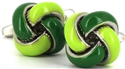 Boutons de Manchette Nœuds Verts