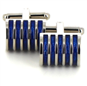 Boutons de Manchette à rayures bleues