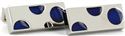 Boutons de Manchette rectangulaires avec cercles bleus