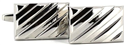 Boutons de Manchette Rectangulaires Lignes Diagonales