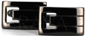 Boutons de Manchettes Rectangulaires Noires