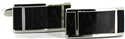 Boutons de Manchette Rectangulaires Noirs VII