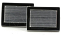 Boutons de Manchettes Rectangulaires Argentées