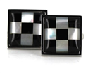 Boutons de Manchette Damier Blanc-Noir