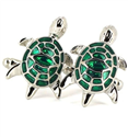Boutons de Manchettes Tortues Vertes