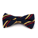 Nœud Papillon Bleu Marine Rayures Rouge et Or