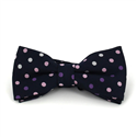 Nœud Papillon Bleu Marine à Pois Multicolores