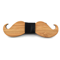 Nœud Papillon en bambou moustache et cuir