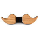 Nœud Papillon en bambou moustache et cuir