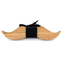 Nœud Papillon en bambou moustache et cuir