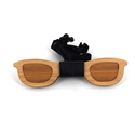 Nœud Papillon en bambou, lunettes et cuir
