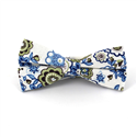 Nœud Papillon Fleurs Blanc et Bleu