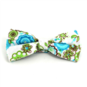 Nœud Papillon Fleurs Blanc et Bleu Ciel