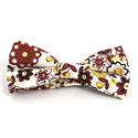 Nœud Papillon Fleurs Blanc et Marron