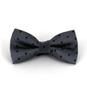 Nœud Papillon Gris à Pois Noirs