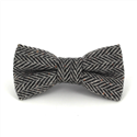Nœud Papillon en laine à chevrons gris et blanc