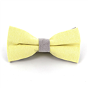 Nœud Papillon uni Oxford jaune et gris