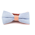 Nœud Papillon uni Oxford bleu ciel et orange