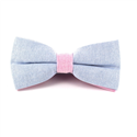 Nœud Papillon uni Oxford Bleu Ciel et Rose