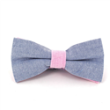 Nœud Papillon uni Oxford bleu et rose