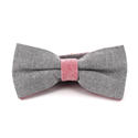Nœud Papillon uni Oxford Gris et Rouge