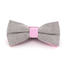 Nœud Papillon uni Oxford Gris et Rose