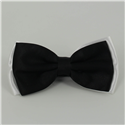 Nœud Papillon en satin blanc et noir uni
