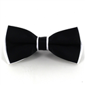 Nœud Papillon en satin blanc et noir uni