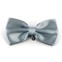 Nœud Papillon en satin gris argent