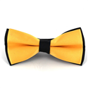 Nœud Papillon en satin noir et jaune uni