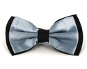 Nœud Papillon en satin noir et gris uni