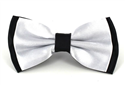 Nœud Papillon en satin noir et gris clair