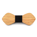 Nœud Papillon en bois de bambou et cuir