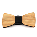 Nœud Papillon en bois de bambou et cuir