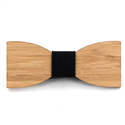Nœud Papillon en bois de bambou et cuir