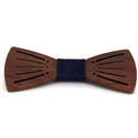 Nœud Papillon en bois à rayures creuses