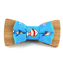 Nœud Papillon en bois tissu pois